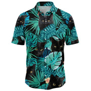 Black Cat Tropical Hawaii Shirt