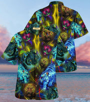 Tiger Neon Art Hawaii Shirt