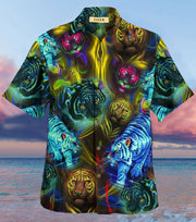 Tiger Neon Art Hawaii Shirt