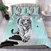 White Tiger Piano Art All Over Printed Bedding Set