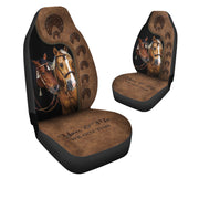 You & Me - Horse Car Seat Covers With Leather Pattern Print Universal Fit Set 2