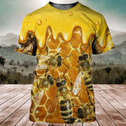 Honey Bee Swarm All Over Printed Unisex Shirt