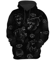 Bear Black Art All Over Printed Unisex Shirt