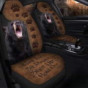 Black Bear Hold on Funny Car Seat Covers Universal Fit Set 2