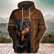 Love Rottweiler All Over Printed Unisex Shirt - Zip Hoodie