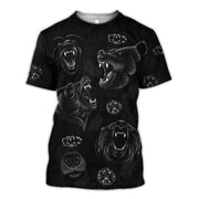 Bear Black Art All Over Printed Unisex Shirt