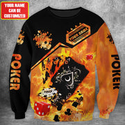 Personalized Name Poker Fire All Over Printed Unisex Shirt