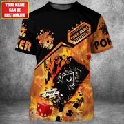 Personalized Name Poker Fire All Over Printed Unisex Shirt