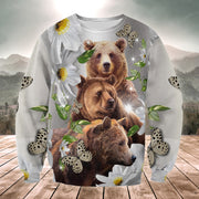 Bear Daisy Flower All Over Printed Unisex Shirt