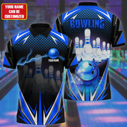 Personalized Name Bowling Q18 Blue Version All Over Printed Unisex Shirt