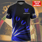 Personalized Name Blue Darts All Over Printed Unisex Shirt Q260802