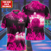 Personalized Name Pink Bowling All Over Printed Unisex Shirt Q010905