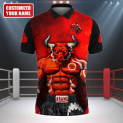 Personalized Name Bull Boxing All Over Printed Unisex Shirt