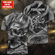 Personalized Name Black Skull Darts All Over Printed Unisex Shirt Q080901