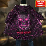 Personalized Name Pink Skull Lava Hooded Cloak Q220804