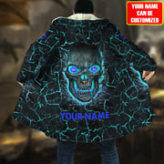 Personalized Name Teal Skull Lava Hooded Cloak Q220804