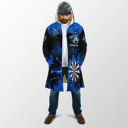 Personalized Name Blue Darts Fire Hooded Cloak Q210912