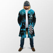 Personalized Name Teal Darts Fire Hooded Cloak Q210912