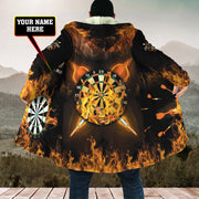 Personalized Name Orange Darts Fire Hooded Cloak Q210912