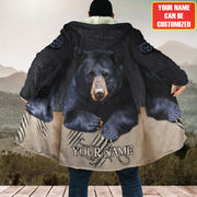 Personalized Name Black Bear Hooded Cloak Q240902