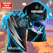 Personalized Name Teal Dragon Bowling All Over Printed Unisex Shirt Q140302