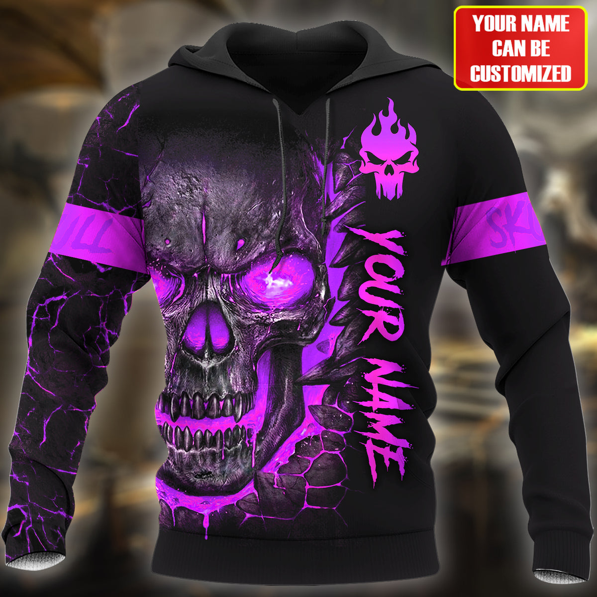 Personalized Name Purple Skull All Over Printed Unisex Shirt Q070902