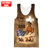 Personalized Horse Jesus One Nation Under God All Over Printed Unisex Shirt