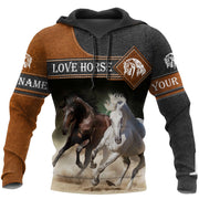 Personalized Love Horse Running All Over Printed Unisex Shirt