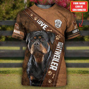 Personalized Rottweiler Dog 3D All Over Printed Unisex Shirt