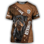 Personalized Rottweiler Dog 3D All Over Printed Unisex Shirt