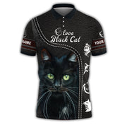 Personalized Name Black Cat AK1 All Over Printed Unisex Shirt