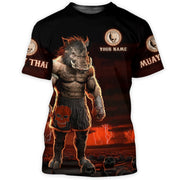 Personalized Name Muay thai Boar Shirt P110806