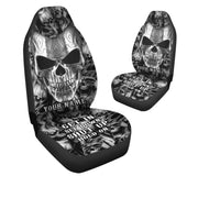 Personalized Name Skull Art Gothic Hold on Car Seat Covers Universal Fit Set P140905