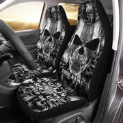 Personalized Name Skull Art Gothic Hold on Car Seat Covers Universal Fit Set P140905