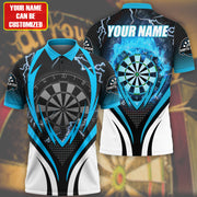 Personalized Name 3D Shirt For Darts Teams Blue Version P270113