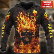 Personalized Name Fire Skull 3D Shirt P280701