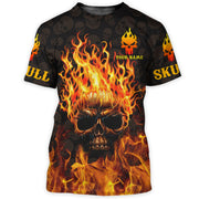 Personalized Name Fire Skull 3D Shirt P280701