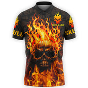 Personalized Name Fire Skull 3D Shirt P280701