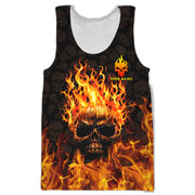 Personalized Name Fire Skull 3D Shirt P280701