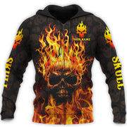 Personalized Name Fire Skull 3D Shirt P280701