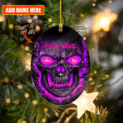 Personalized Name Purple Skull Lava Ornament Q201007