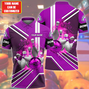 Personalized Name Purple Bowling Ball All Over Printed Unisex Shirt Q310306