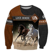 Personalized Love Horse Running All Over Printed Unisex Shirt