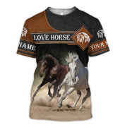 Personalized Love Horse Running All Over Printed Unisex Shirt