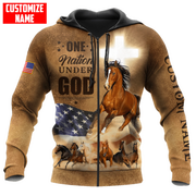 Personalized Horse Jesus One Nation Under God All Over Printed Unisex Shirt